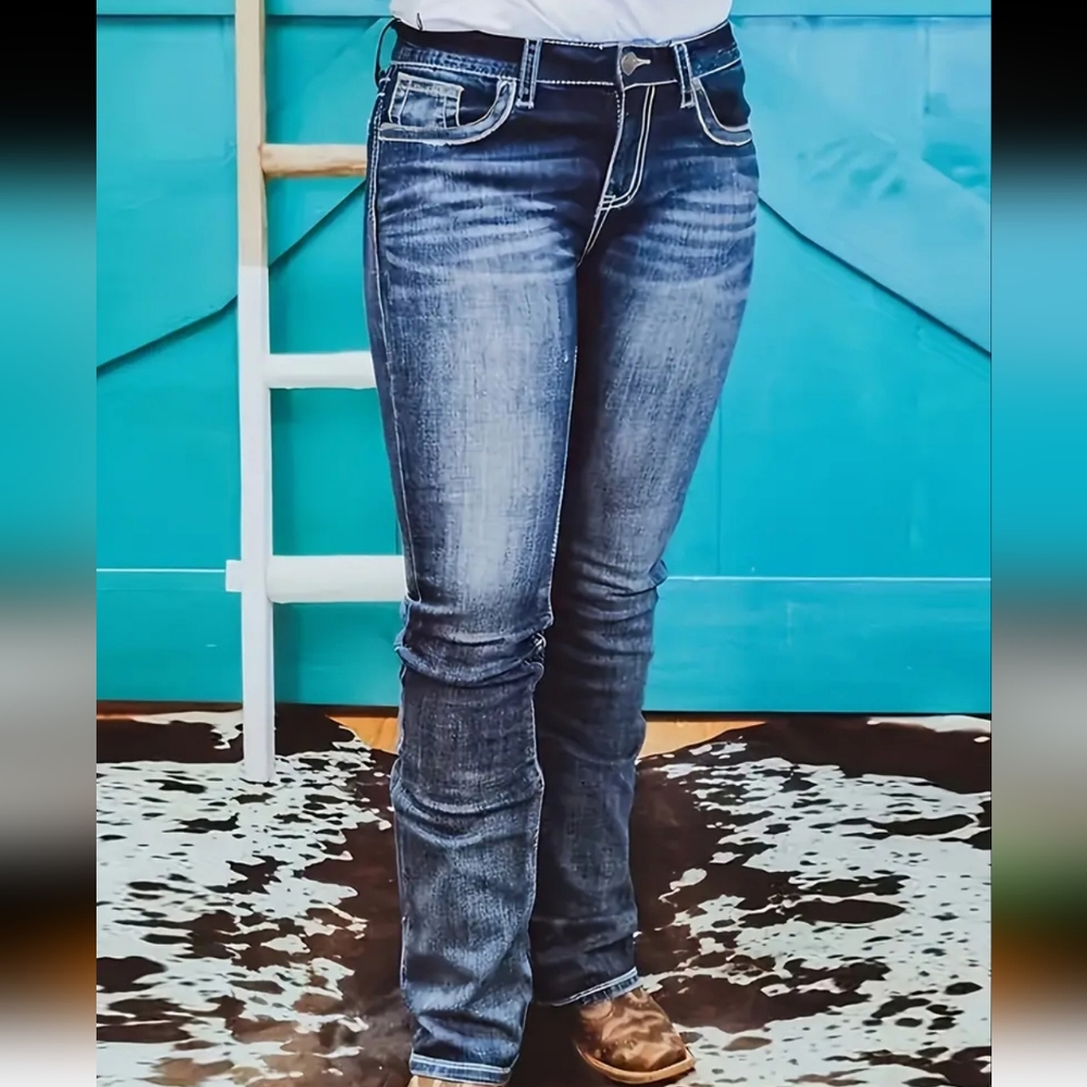 New Women's Embroidered Boot/Flare Jeans sz 4xl (20)